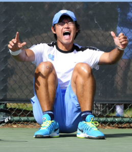 UMC sophomore Jack Murray after match-clinching victory. (UNC Sports Information photo)