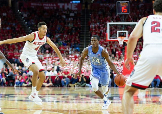 UNC's Kenny Williams drives to the hoop. (UNC Sports Information.)