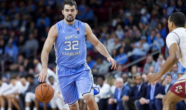 UNC's Luke Maye had another double-double with 17 points and a season-high 20 rebounds. (UNC Sports Information photo.)