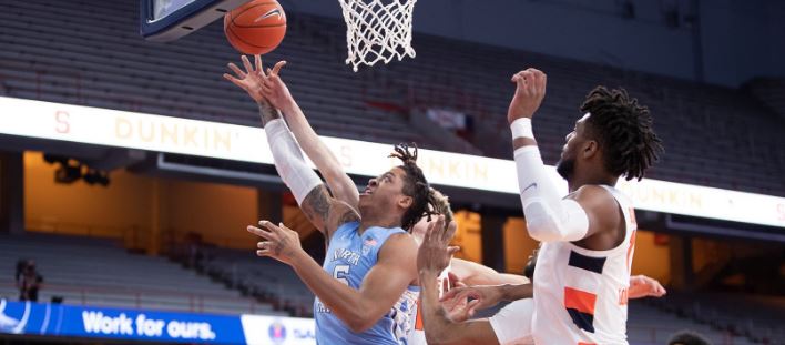 Armando Bacot led Carolina with 18 points and 15 rebounds. (UNC Sports Information photo by Maggie Hobson.)