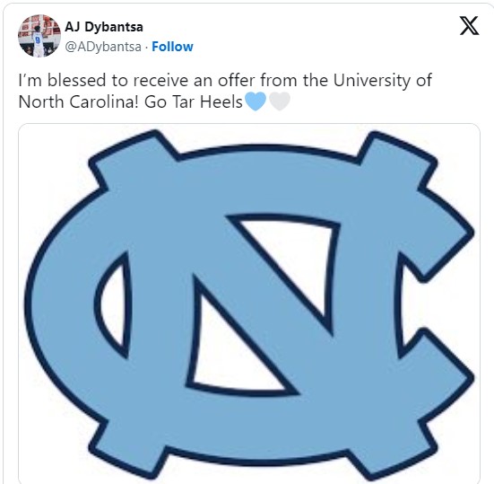UNC Basketball program offers top Class of 2025 prospect AJ Dybantsa.