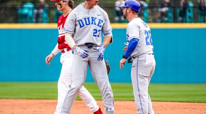 Santucci Tosses Gem as Duke Rolls to Opening Day baseball victory
