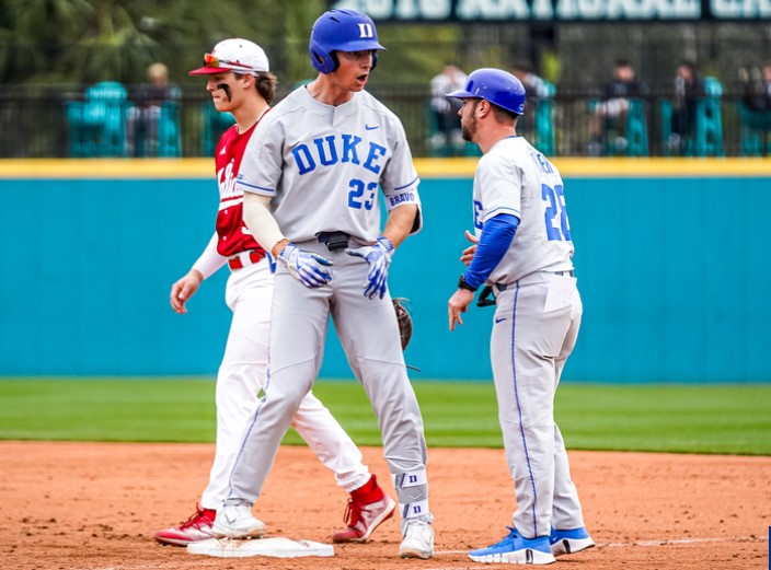 Santucci Tosses Gem as Duke Rolls to Opening Day baseball victory