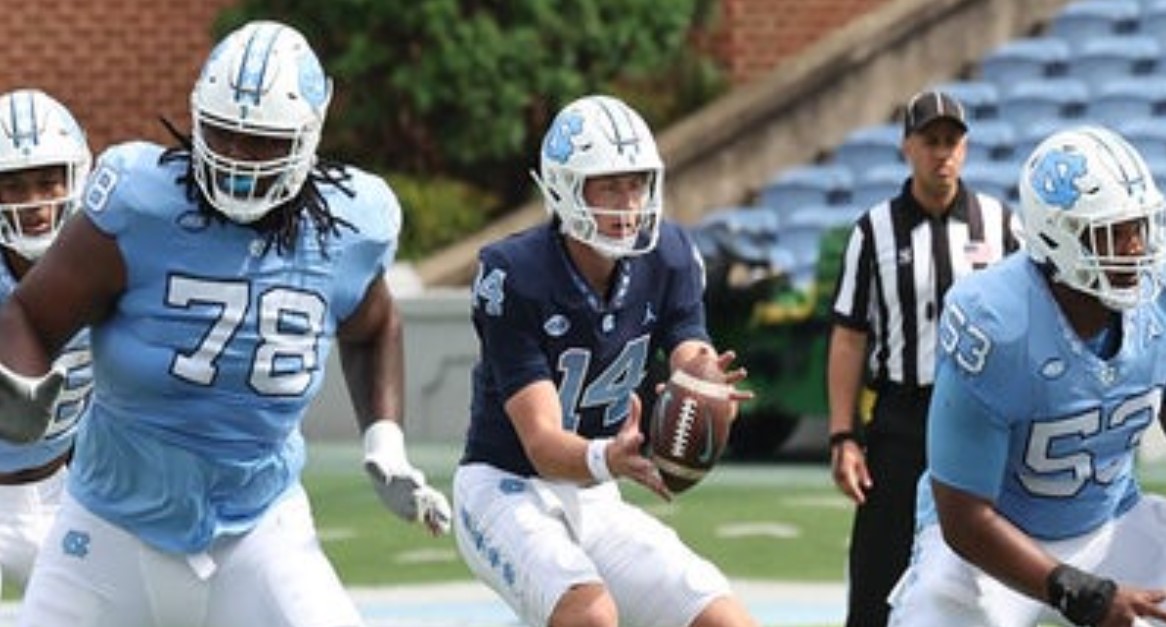 At UNC football scrimmage, top quarterbacks complete 12 of 15 for four TDs