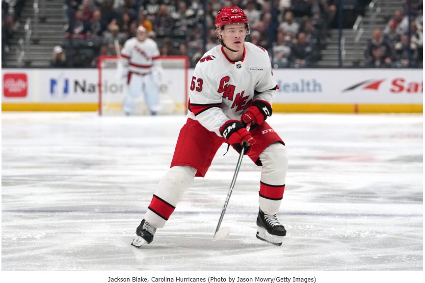 Jackson Blake, Carolina Hurricanes (Photo by Jason Mowry/Getty Images)