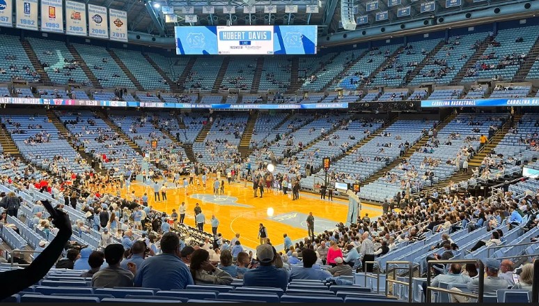Inside the Dean Smith Center in Chapel Hill before a North Carolina Tar Heels men’s basketball game on Nov. 6, 2023. (Hannah Leyva / CBS 17)