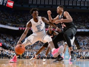 UNC's Nassir Little had his best game as a Tar Heel with 23 points. (UNC Sports Information photo.)