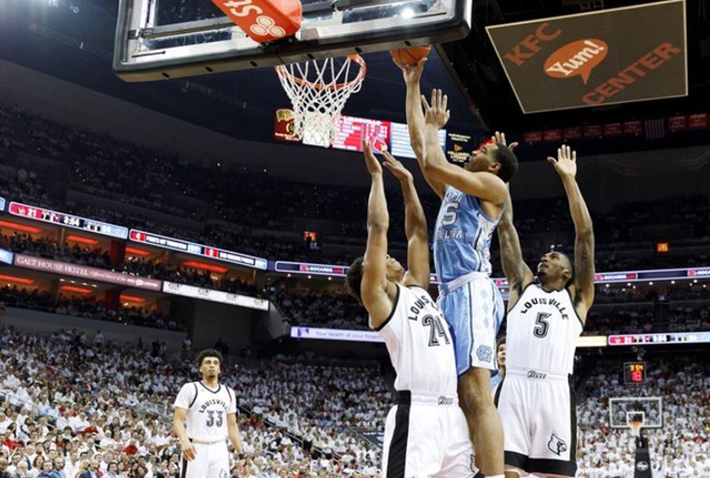 UNC's Garrison Brooks had a big game inside with 12 points. (UNC Sports Information photo.)
