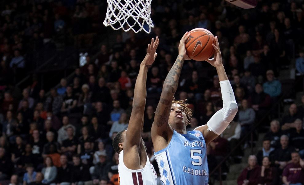 UNC's Armando Bacot was in foul trouble much of the game and only played 29 of the game's 50 minutes. (UNC Athletic Communications)