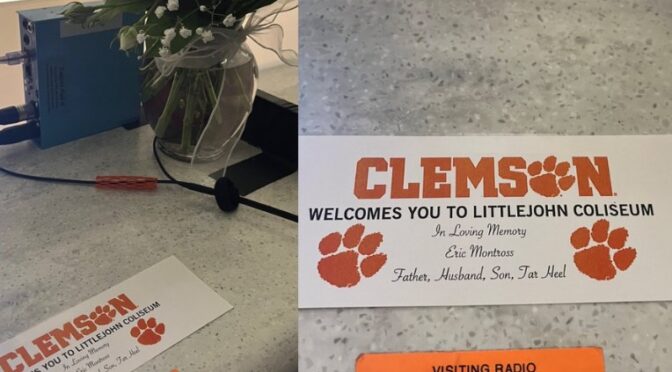 Clemson shared kind gesture in honor of the late Eric Montross