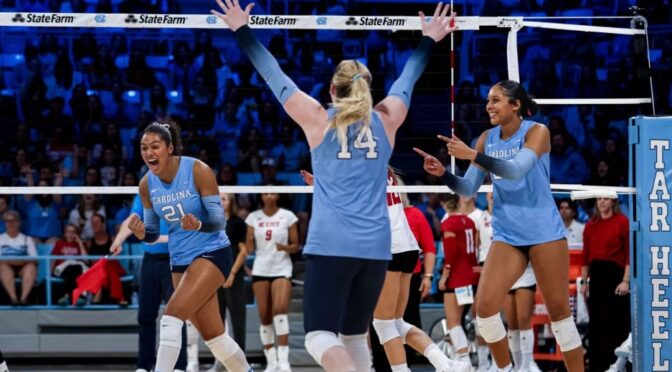 No. 25 UNC Volleyball Tops NC State In Four Sets