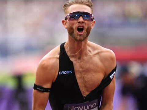 Josh Kerr of Britain breaks the men’s mile world record that stood since 1999