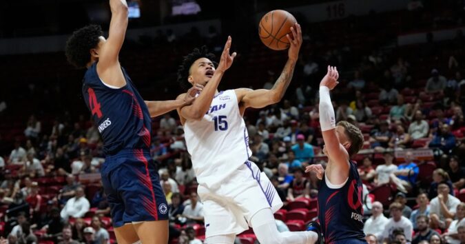 Jazz guard Trey Alexander taken from court on stretcher in NBA Summer League game