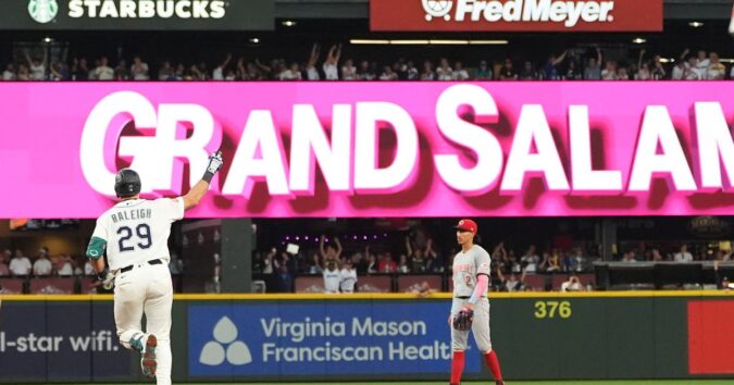 Raleigh hits 6th career grand slam, Kirby tosses 6 strong innings as Mariners blank Reds 8-0