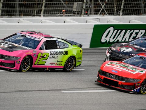Ryan Blaney wins 3-wide battle on final lap of overtime in NASCAR Cup race in Atlanta