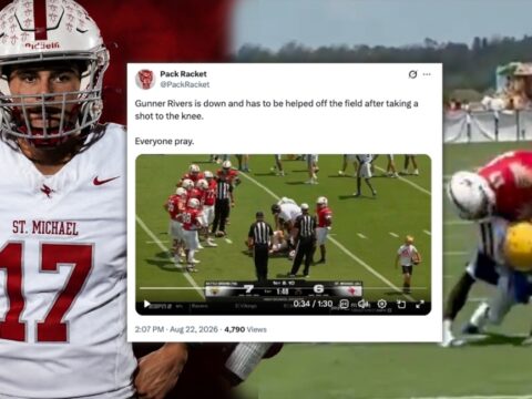 Gunner Rivers Takes Nasty Hit, Exits ESPN Game with Knee Injury. Here’s what we know.