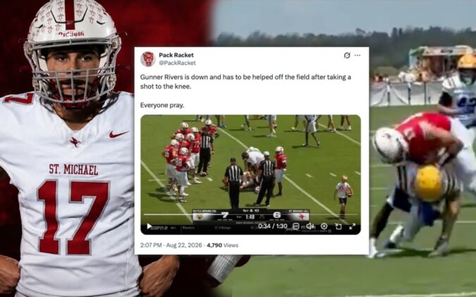 Gunner Rivers Takes Nasty Hit, Exits ESPN Game with Knee Injury. Here’s what we know.