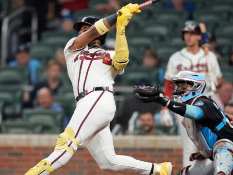 Acuña hits 2 homers, Olson adds blast as Braves beat Marlins 11-3 for season-best 8th straight win