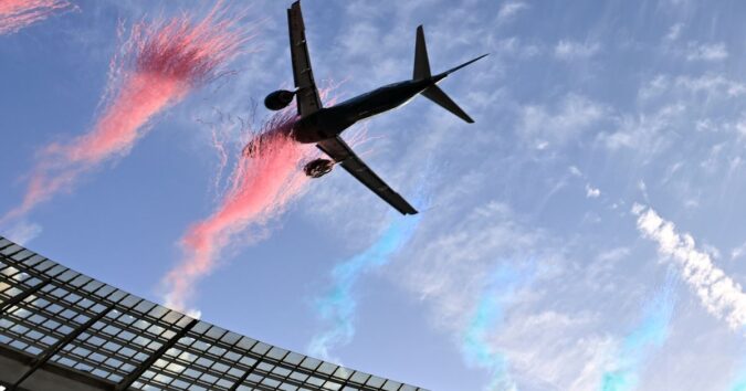 Dramatically low flyby by passenger jets over packed South African stadium sparks safety debate