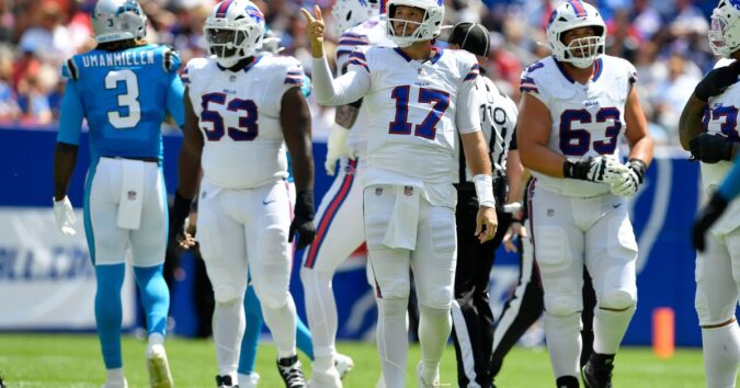 Josh Allen gets comfortable in Bills’ new stadium with TD pass in 29-14 preseason win over Panthers Josh Allen gets comfortable in Bills' new stadium with TD pass in 29-14 preseason win over Panthers