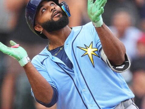 Junior Caminero hits 2 homers, Jonathan Aranda gets 4 hits and Rays beat Rockies 13-9