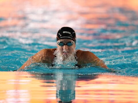 Kate Douglass blazes to 50 free world record in Pan Pacific prelims Kate Douglass blazes to 50 free world record in Pan Pacific prelims