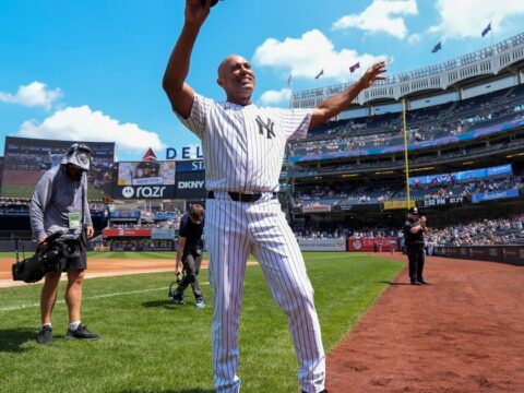 Mariano Rivera returns to Yankees Old-Timer's Day after tearing Achilles tendon last year