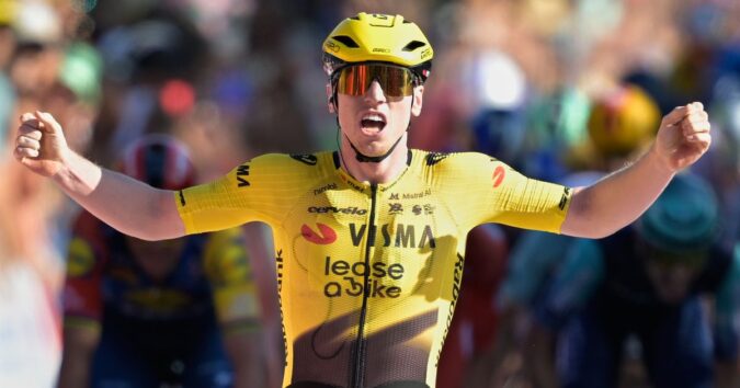 Matthew Brennan finishes ahead of race leader Tadej Pogačar to win stage 2 of Spanish Vuelta