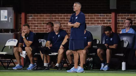 Men's Soccer Drops Final Exhibition Match, 2-1, On Late Winner By Maryland