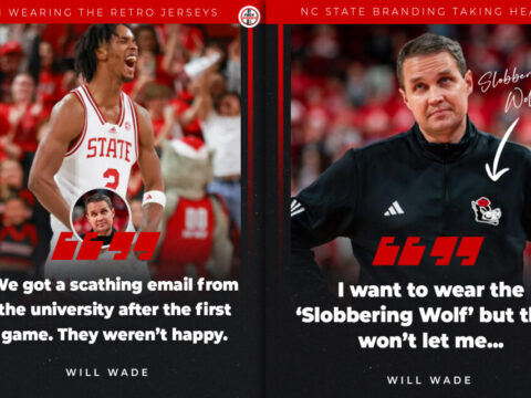 NC State’s vintage ‘Slobbering Wolf’ logo that caused an uproar last season got a refresh NC State’s vintage ‘Slobbering Wolf’ logo that caused an uproar last season got a refresh
