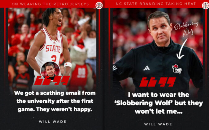 NC State’s vintage ‘Slobbering Wolf’ logo that caused an uproar last season got a refresh