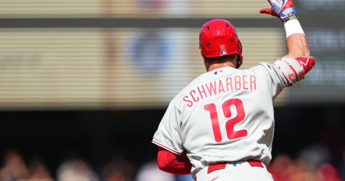 Schwarber hits MLB-leading 40th homer, Luzardo fans 9 as Phillies beat Mariners 6-0