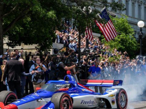 Trump’s IndyCar race: Doing 200 in a 25 mph zone with manhole cover-displacing torque Trump's IndyCar race: Doing 200 in a 25 mph zone with manhole cover-displacing torque