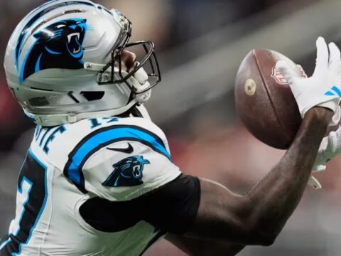 Young throws 3 TD passes, including 2 to Waller, as Panthers dominate short-handed Falcons 34-3