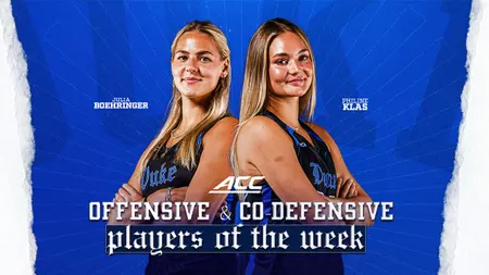 Boehringer, Klas Sweep ACC Weekly Field Hockey Awards
