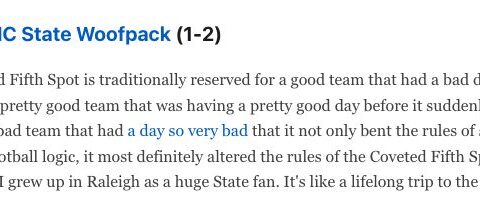 ESPN puts NC State in its Bottom 10; The Athletic calls the Wolfpack college football’s most average program