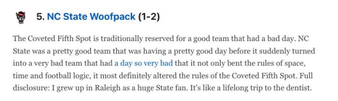ESPN puts NC State in its Bottom 10; The Athletic calls the Wolfpack college football’s most average program