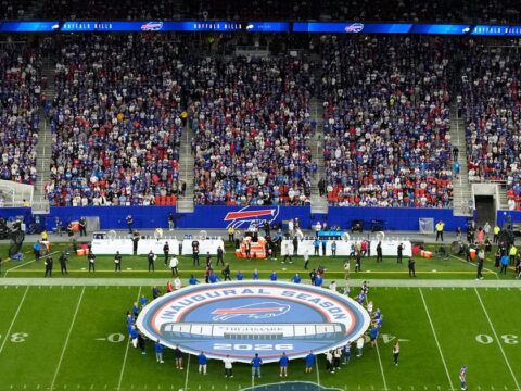 Fireworks, 2 anthems and a full house: Bills host Lions in 1st regular-season game at new stadium