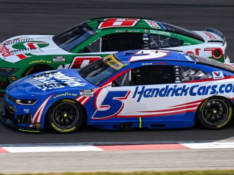 Larson leads Hamlin by single point in Cup Series playoffs as rainout sets Kansas starting lineup Larson leads Hamlin by single point in Cup Series playoffs as rainout sets Kansas starting lineup