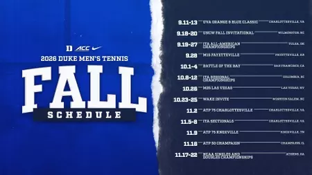 Men's Tennis Announces Fall Schedule
