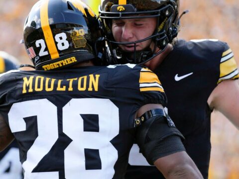 No. 22 Iowa uses defense, Moulton's running game to beat Northern Illinois 40-0