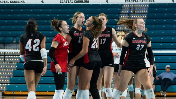 Pack Out-Serves Coastal Carolina to Secure Five-Set Victory in Final Non-Conference Match of the Season