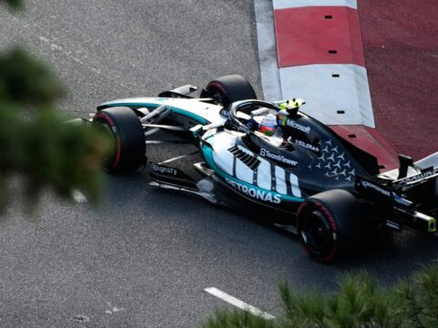 Russell takes Azerbaijan GP pole after F1 leader Antonelli hits the wall