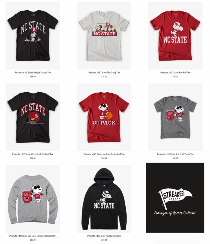 Snoopy Is Repping the Wolfpack: Streaker Sports Drops NC State ‘Peanuts’ Collection