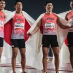 Track and field wraps up with relay gold for Japan on a rainy night at the Asian Games