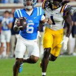 Trinidad Chambliss leads No. 8 Mississippi past No. 7 LSU 32-24 in Lane Kiffin's return to Ole Miss