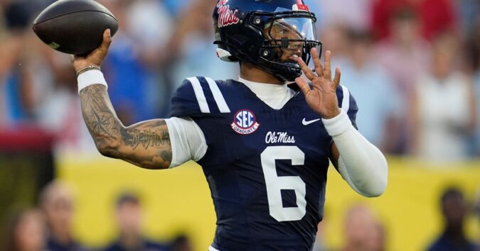 Wild 2nd half ends with Carneiro’s 48-yard winner for No. 9 Ole Miss over No. 24 Louisville