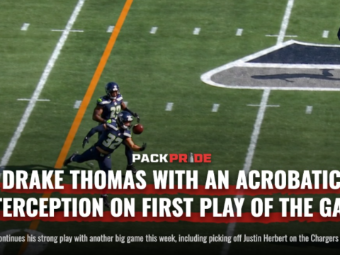 Drake Thomas Picks Off Justin Herbert on Opening Play, Continues Strong Start for Seahawks
