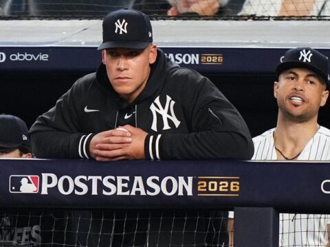 Aaron Judge left off Yankees’ Division Series roster vs. Rays while he recover from calf strain