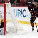 Aho's late goal helps Kochetkov improve to 8-0-0 as Hurricanes beat Bruins 2-1